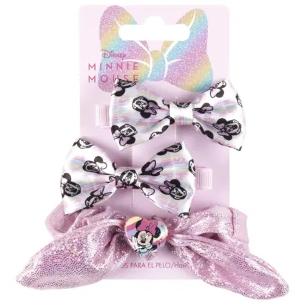 Disney Minnie Rainbow Hair Tie and Clip Set 3 Pieces product photo