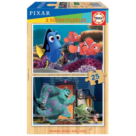 Disney Pixar Finding Nemo + Monsters Inc. wooden puzzle 2x25pcs product photo