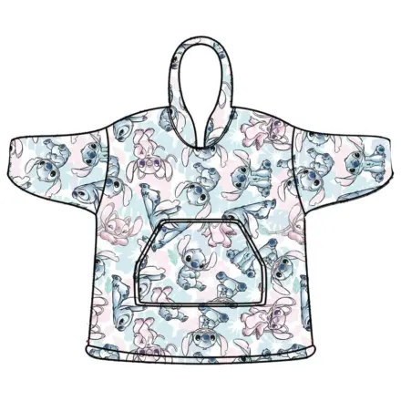 Disney Stitch Angel Hooded Plush Fleece Blanket Poncho 7-14 Years product photo