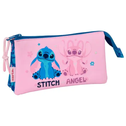 Disney Stitch & Angel triple pencil case product photo
