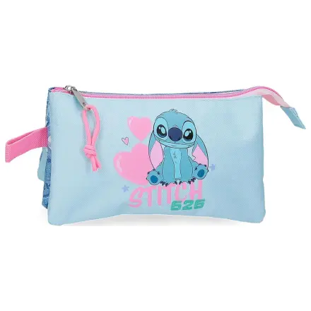 Disney Stitch Hearts triple pencil case product photo