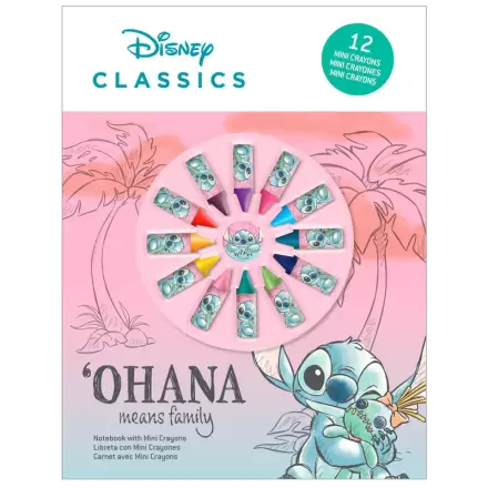 Disney Stitch notebook + 12 crayons set product photo