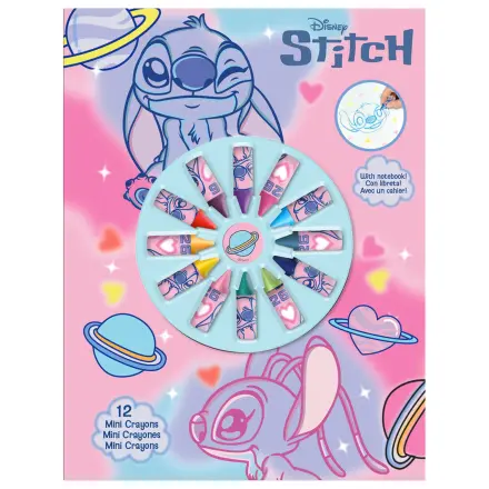 Disney Stitch Notebook + 12 mini crayons product photo