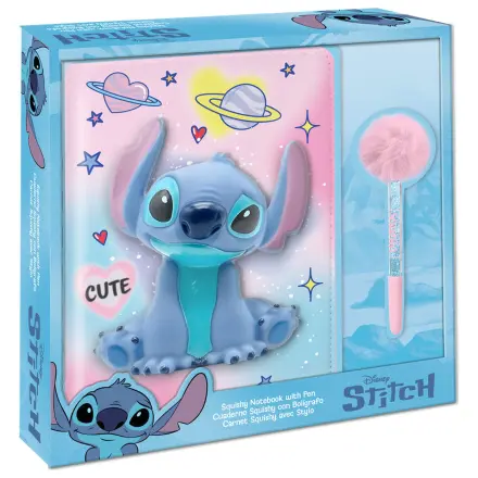 Disney Stitch Squshy notebook + pompom pen product photo