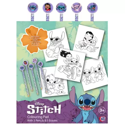 Disney Stitch colouring book with pencils and erasers product photo