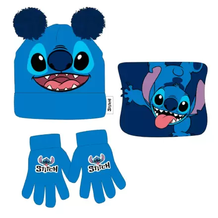 Disney Stitch winter set snood hat gloves product photo