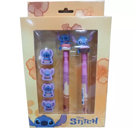Disney Stitch Pen + Pencil + 4 erasers pack product photo