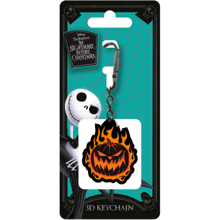 Disney 3D Rubber Keychain The Nightmare Before Christmas Flaming Pumpkin 6 cm termékfotója