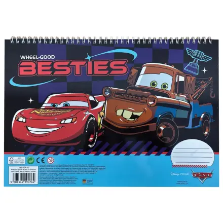 Disney Cars Roaring A/4 Spiral Sketchbook 40 Sheets with Stickers product photo