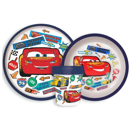 Disney Cars Stickers Go Non-slip Dinnerware Set, Micro Plastic Set product photo