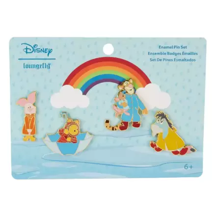 Disney by Loungefly Enamel Pins 4-Set Winnie the Pooh & Friends Rainy Day 4 cm product photo