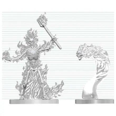 Dungeons & Dragons Nolzur's Marvelous Miniatures Unpainted Miniature Flaming Skeleton & Flameskull 14 cm product photo