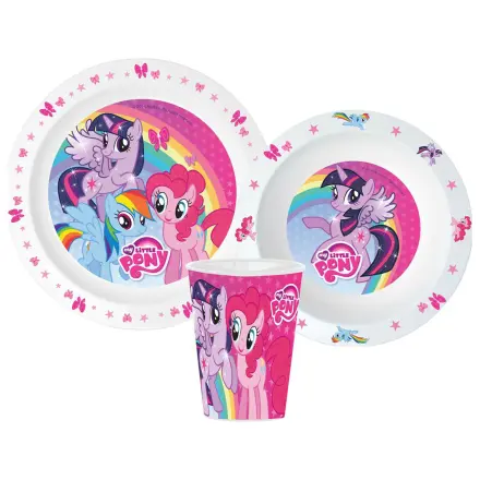 My Little Pony Pink Tableware Set, Micro Plastic Set, with 260 ml Glass product photo