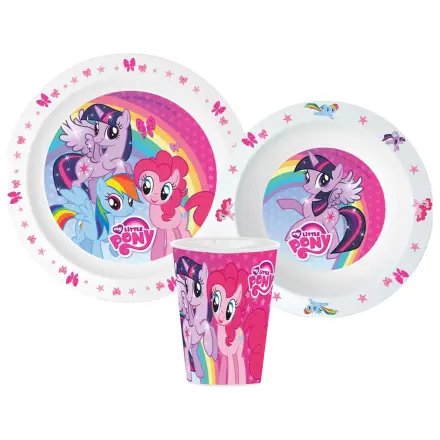 My Little Pony Pink Tableware Set, Micro Plastic Set, with 260 ml Glass product photo