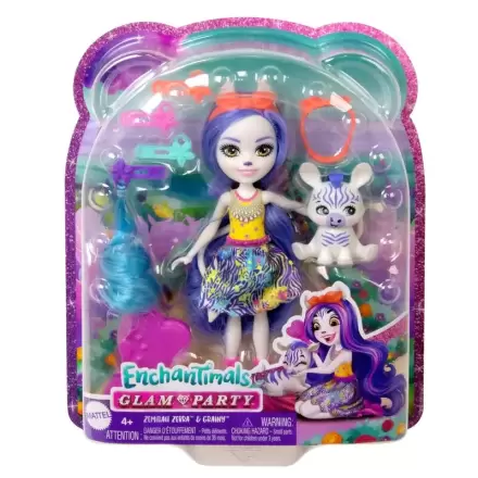 Enchantimals Glam Party Ladonna doll Zemirah Zebra doll product photo