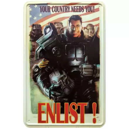 Fallout Metal Sign Enlist termékfotója