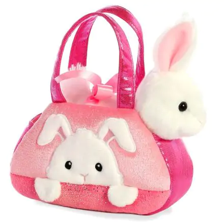 Fancy Pal Ballet Pink Rabbit soft plush toy handbag 21cm product photo