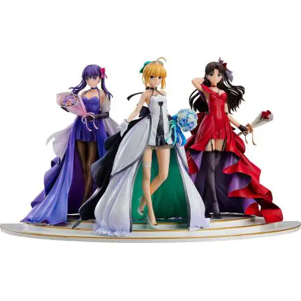 Fate/Stay Night PVC Statues 1/7 Saber, Rin Tohsaka and Sakura Matou 15th Celebration Dress Ver. product photo