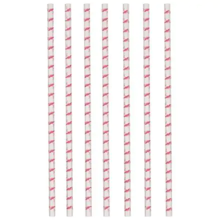 Flamingo paper straws, 12-piece set product photo