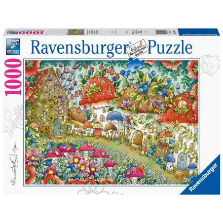 Floral mushroom houses puzzle 1000pcs product photo