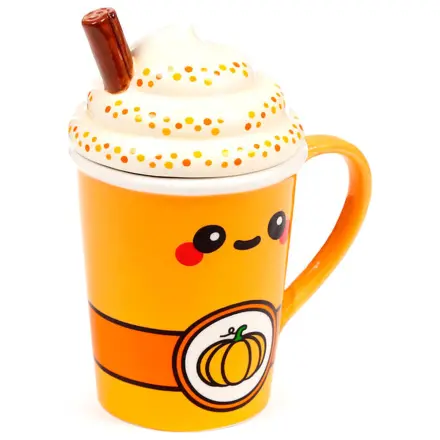 Foodiemals Latte pumpkin mug with lid 325ml product photo