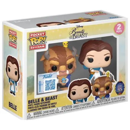 Funko POP figure 2 Keychain Disney Beauty And The Beast Belle & Beast product photo