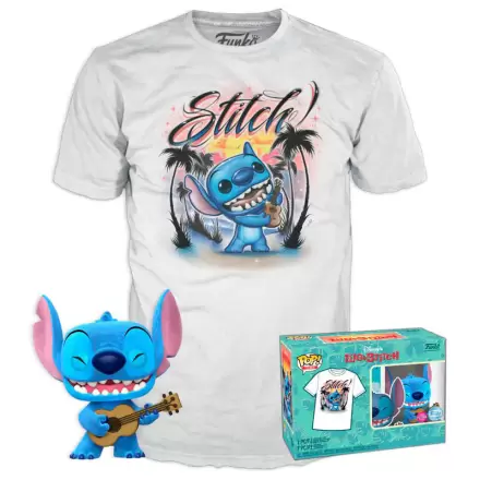 Funko POP figure & tee box Disney Stitch Ukelele Exkluzív termékfotója