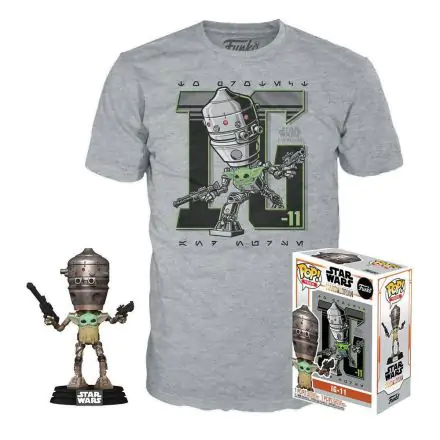 Funko POP! figure & tee box Star Wars The Mandalorian IG-11 with the Child termékfotója