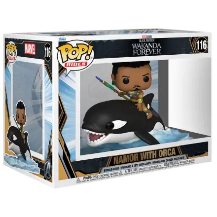 Black Panther: Wakanda Forever POP! Rides Super Deluxe Vinyl Figure Namor with Orca 15 cm termékfotója