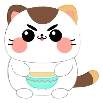Funny Cat Plush Figure Cat with Soup 25 cm        product photo