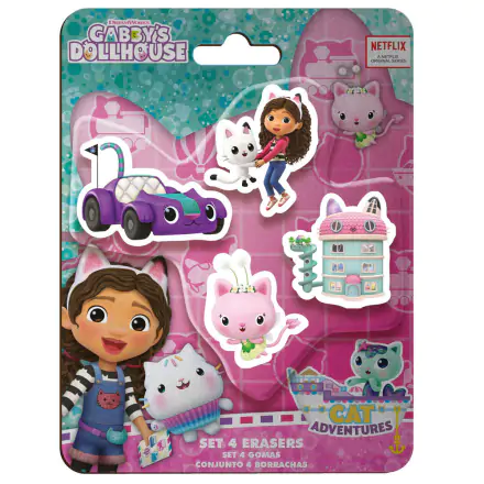 Gabbys Dollhouse 4 erasers set product photo
