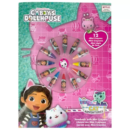 Gabbys Dollhouse notebook + 12 mini crayons set product photo
