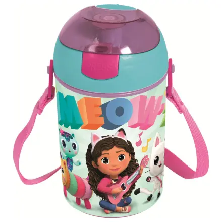 Gabi's Dollhouse Wonderland Plastic Straw Bottle with Hanger 450 ml product photo