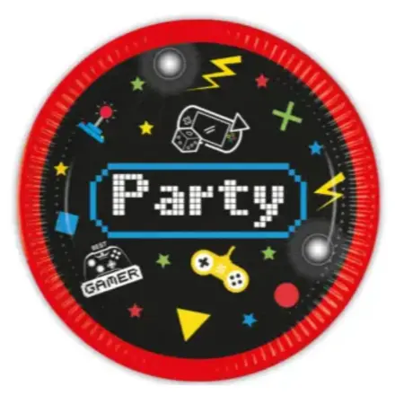 Gaming Party Paper Plates 8 pcs 23 cm FSC product photo