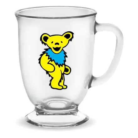 Grateful Dead: Yellow Dancing Bear Glass Cafe Mug 470 ml termékfotója