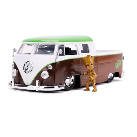 Guardians of the Galaxy Hollywood Rides Diecast Model 1/24 1962 Volkswagen Bus with Figure product photo