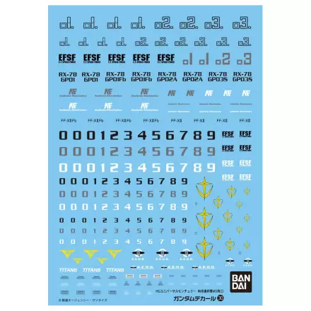 Water-slide Decals Gundam Decal 30 HGUC Earth Federation 1 model kit accessory pack product photo