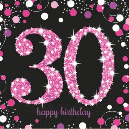 Happy Birthday 30 Napkins, Pack of 16, 33x33 cm product photo