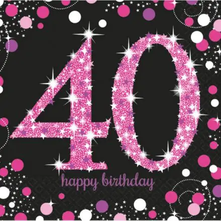 Happy Birthday 40 Napkins, 16 pcs, 33*33 cm product photo