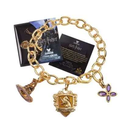 Harry Potter Charm Bracelet Lumos Hufflepuff (gold plated) product photo