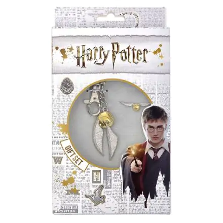 Harry Potter Golden Snitch keyring and pin badge set product photo