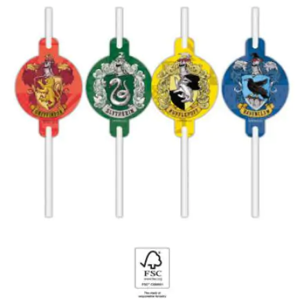 Harry Potter Hogwarts Houses Paper Straw 4-piece Set FSC product photo