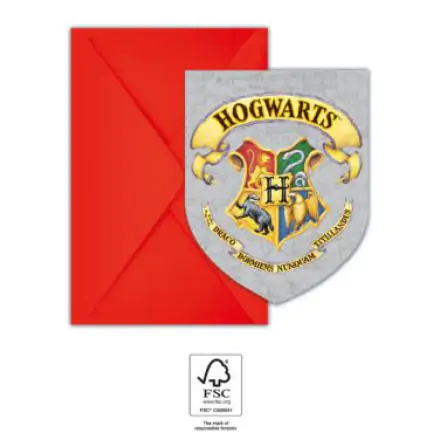 Harry Potter Hogwarts Houses Party Invitation 6 pcs FSC product photo