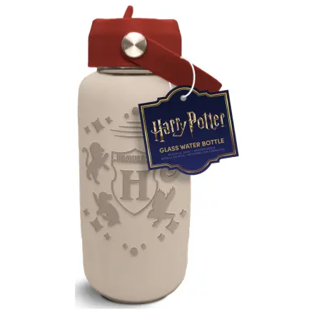 Harry Potter Hogwarts Glass Water Bottle with Silicon Sleeve 800ml product photo