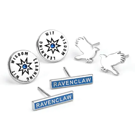 Harry Potter Earrings 3-Pack Ravenclaw (Silver plated) product photo