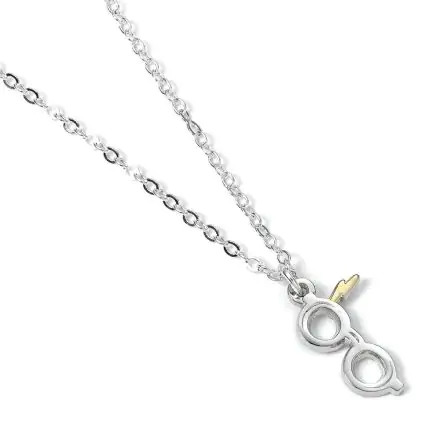 Harry Potter Pendant & Necklace Lightning Bolt with Glasses (silver plated) product photo