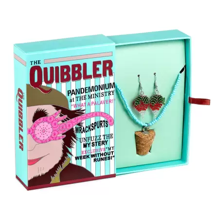 Harry Potter Luna Lovegoods Quibbler earrings + necklace product photo