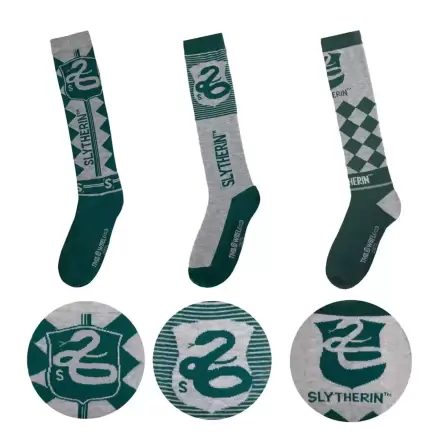 Harry Potter Knee-high socks 3-Pack Slytherin termékfotója