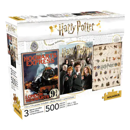 Harry Potter Jigsaw Puzzle Movie Poster 3-Pack (500 pieces) termékfotója