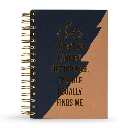 Harry Potter Premium Notebook A5 Trouble Usually Finds Me product photo